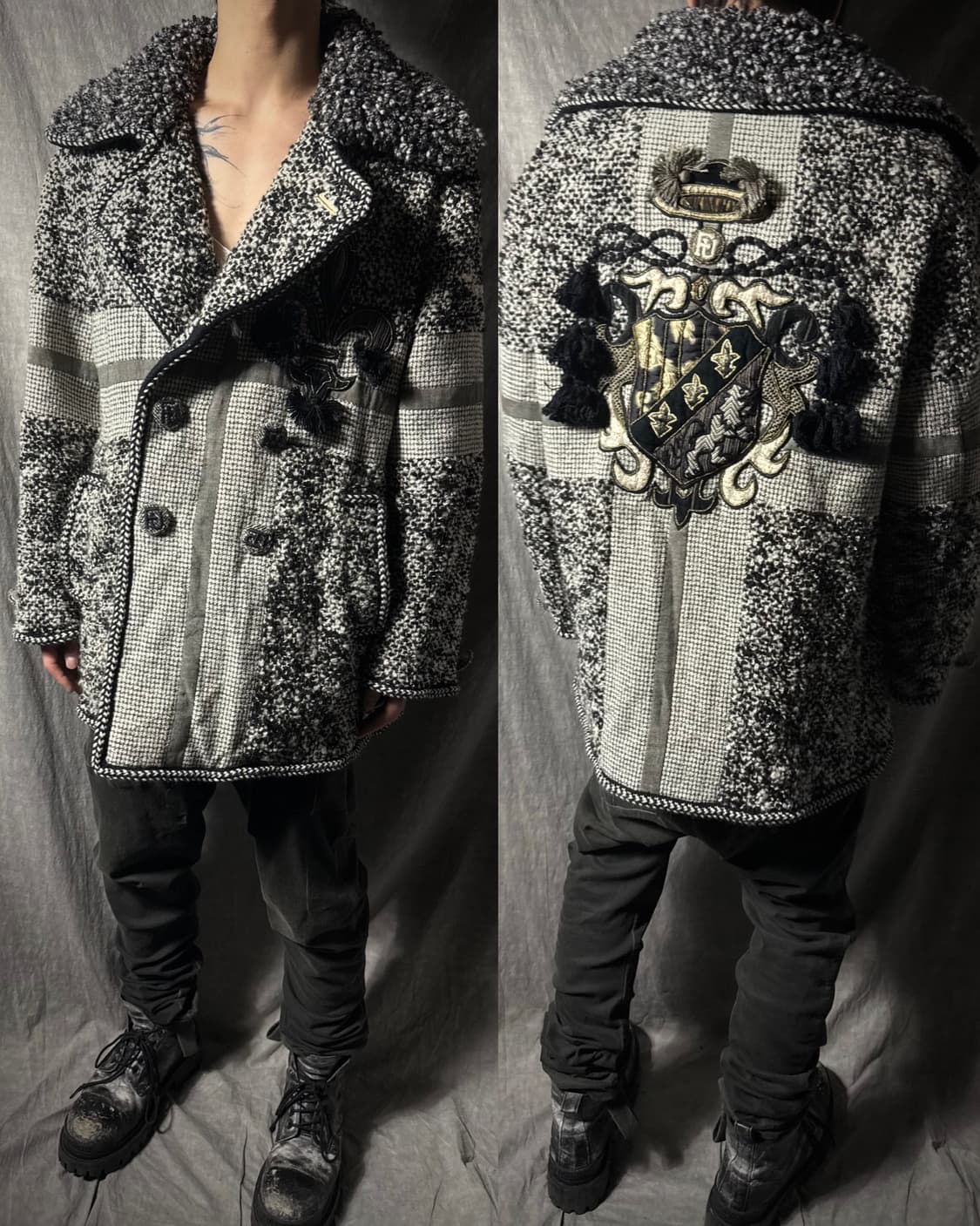 Yoshiyuki Konishi 90s Crest Wool Coat 상품이미지1