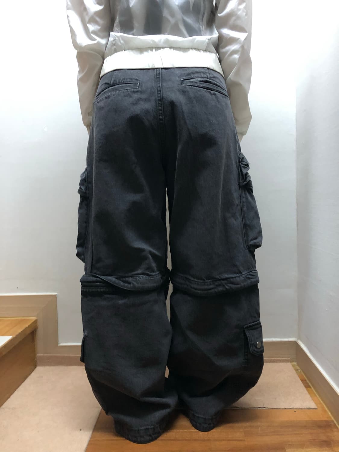 빈티지 블랙 데님 카고 팬츠 상품이미지7