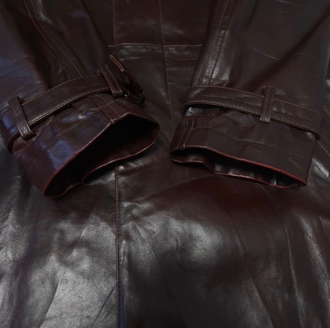 캐서린 햄넷 레더 롱 소가죽 자켓 상품이미지4