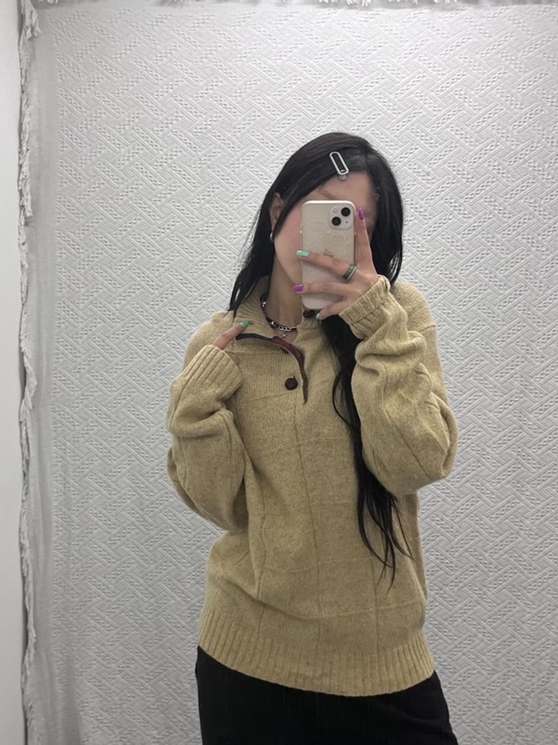 챔스 랄프로렌 빈티지 하이넥 버튼 울 니트 95 C06895 상품이미지2