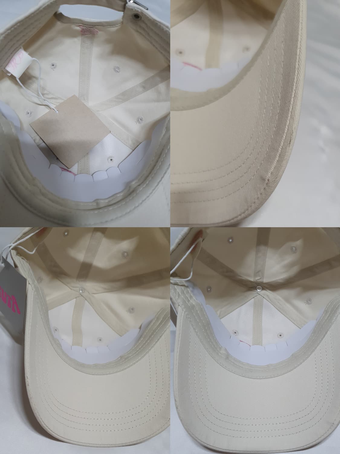 크림베이지 핑크 레터링 프루타 리본 볼캡 모자  상품이미지8