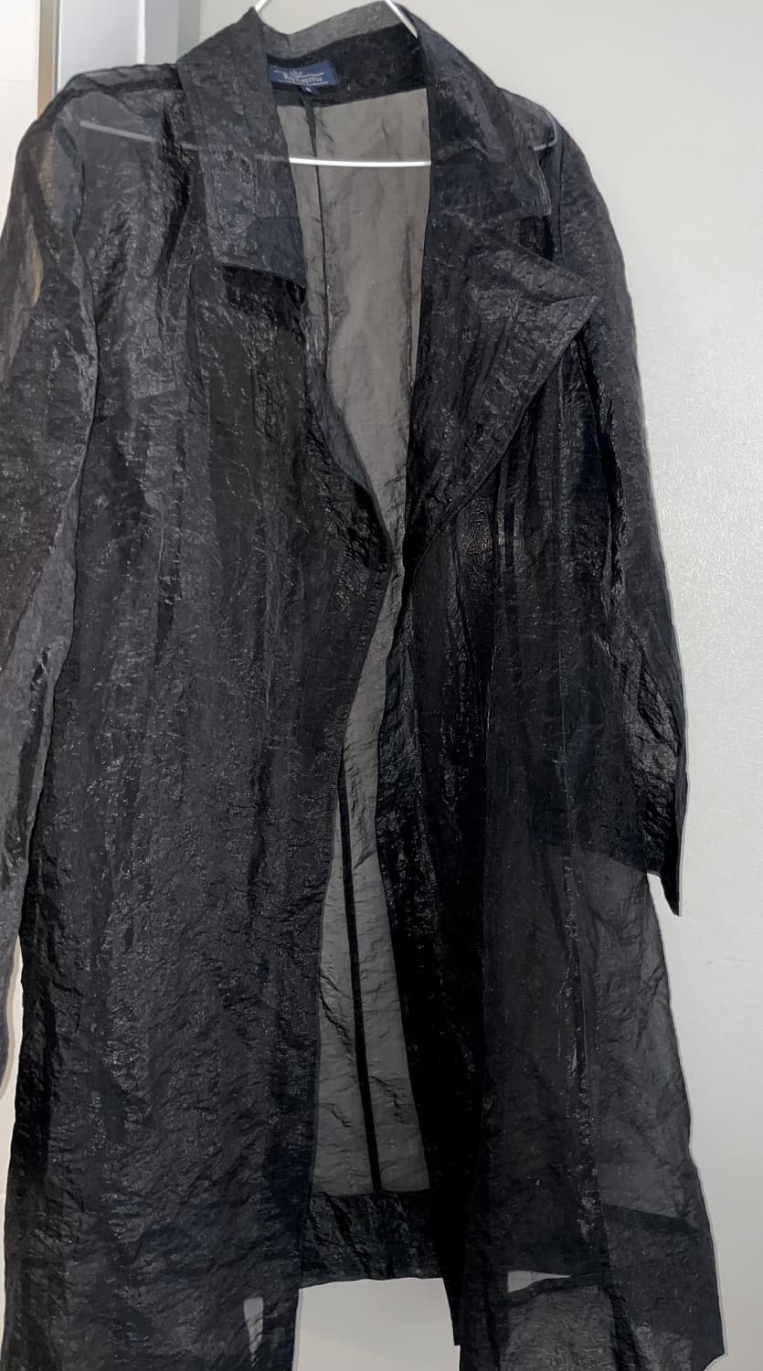 시스루 블랙 트렌치코트 상품이미지3