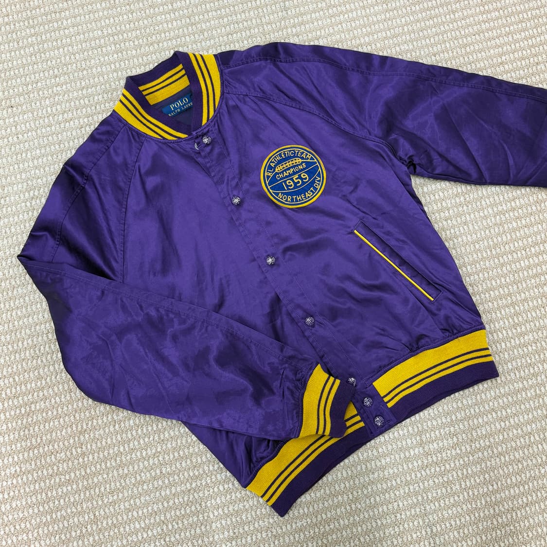 폴로 랄프로렌 새틴 바시티 스타일 자켓 챔피온 퍼플 엑스 상품이미지8