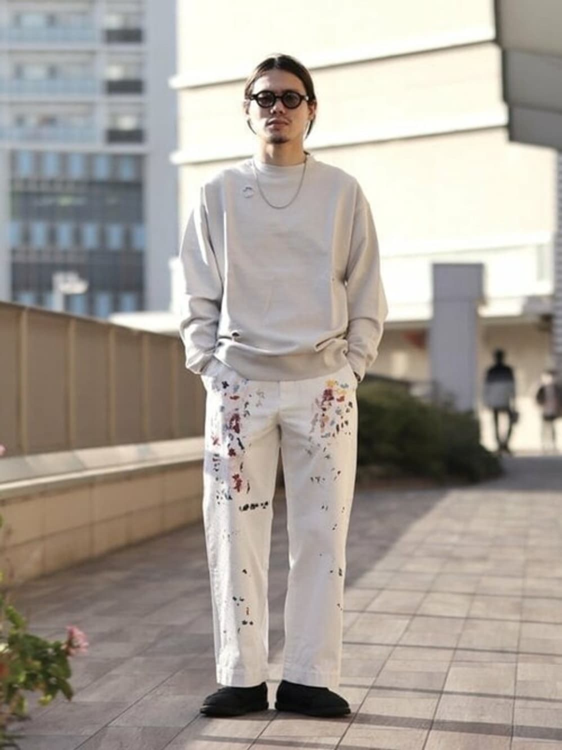 빔즈 페인트 와이드 치노팬츠 화이트 L 상품이미지7