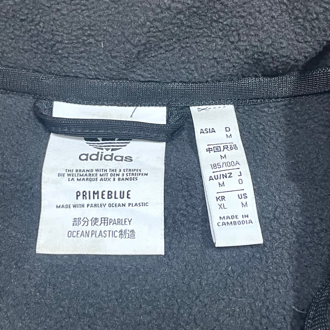 아디다스 오리지날 블랙 반집업 플리스 티셔츠 남성XL 상품이미지4