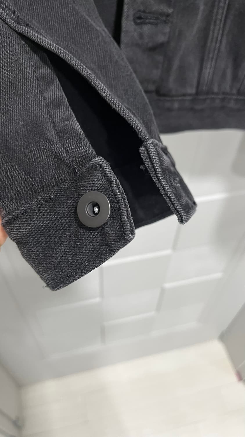 무신사스탠다드 릴렉스드 데님 트러커 자켓 L [워시드블랙] 상품이미지4