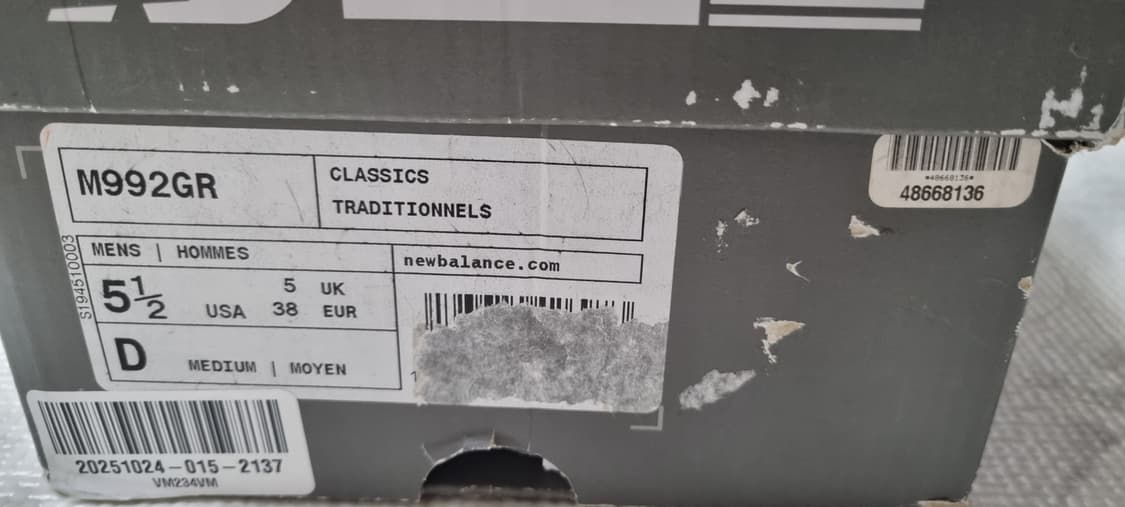 뉴발란스 992 그레이 gr 235 상품이미지7