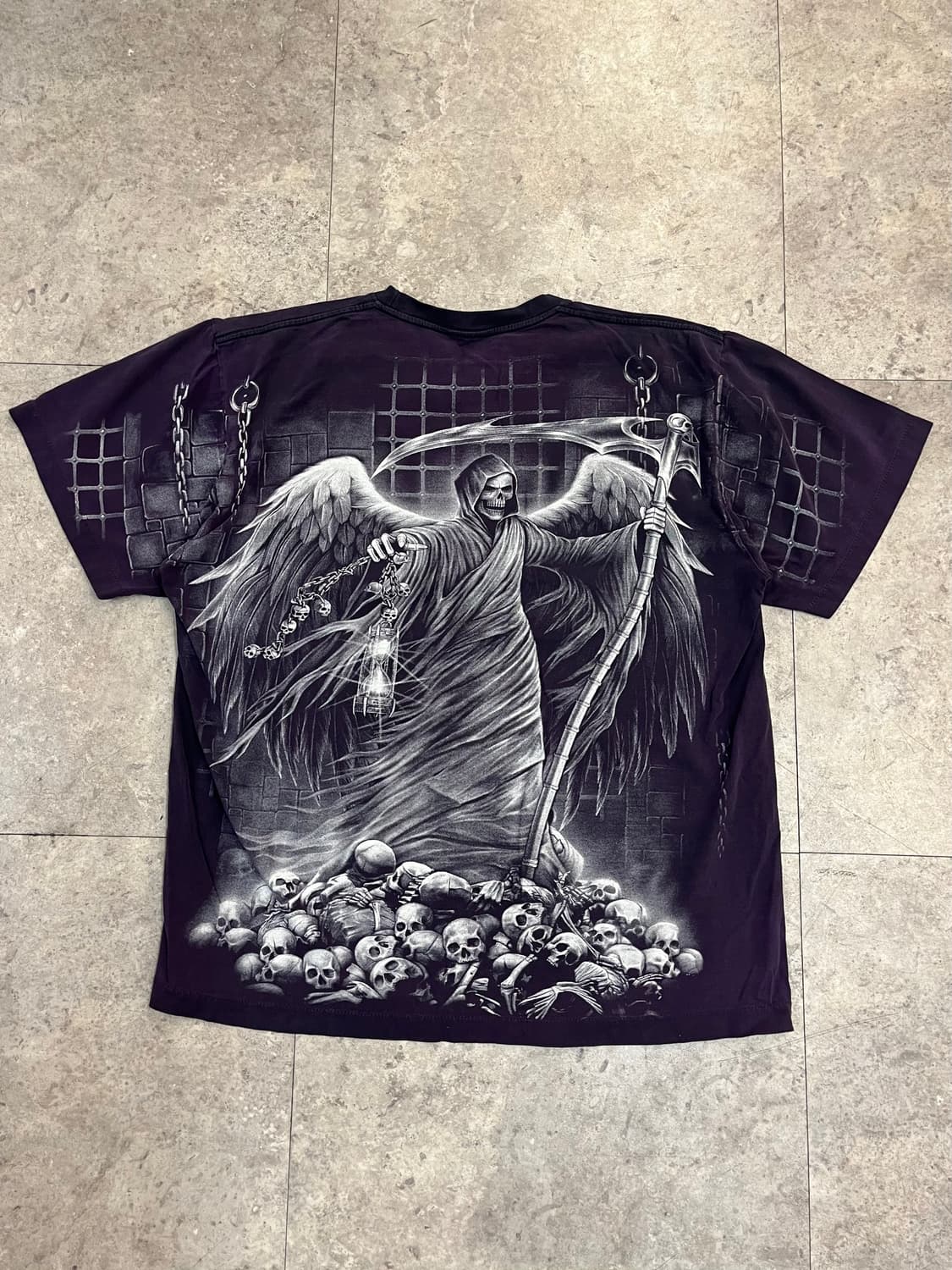 빈티지 해골 프린팅 반팔티 퍼플 #csz4137 상품이미지7