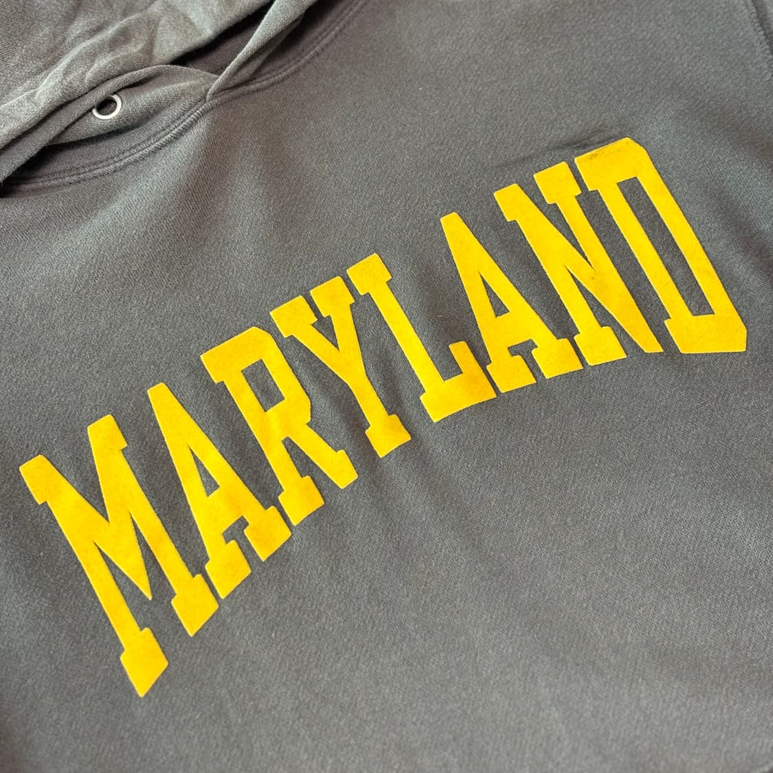 챔피온 메릴랜드 옐로우 로고 워싱 후드 티셔츠 상품이미지2