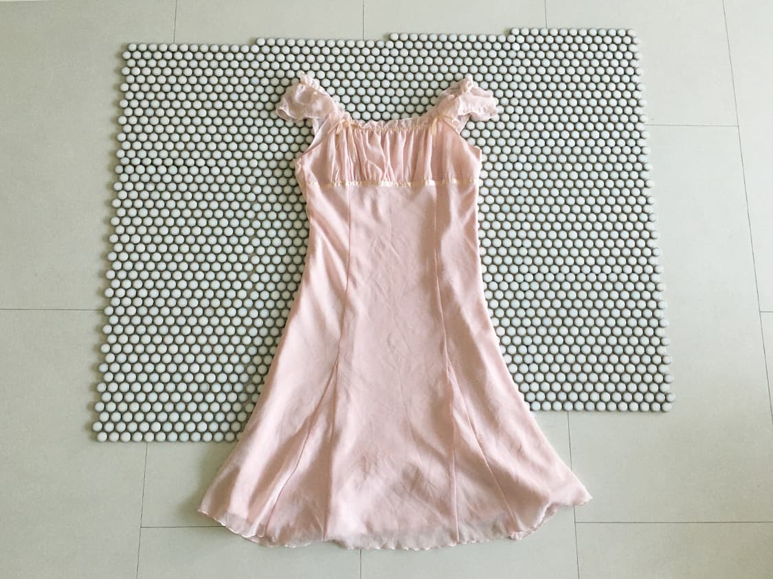 satin ribbon ruffle slip dress 상품이미지1