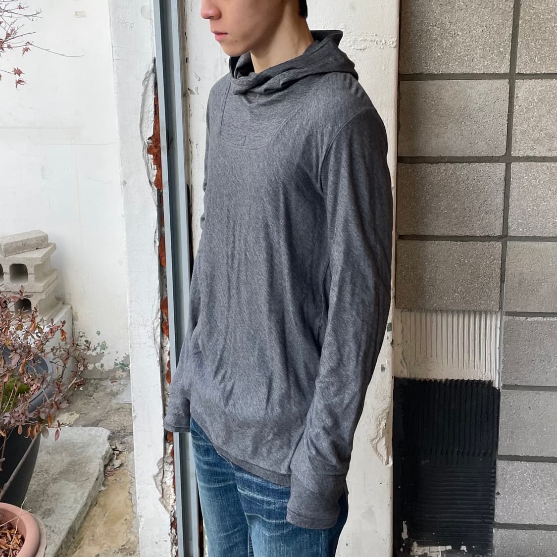 크리스반아쉐 레이어드 니트 후디 상품이미지1