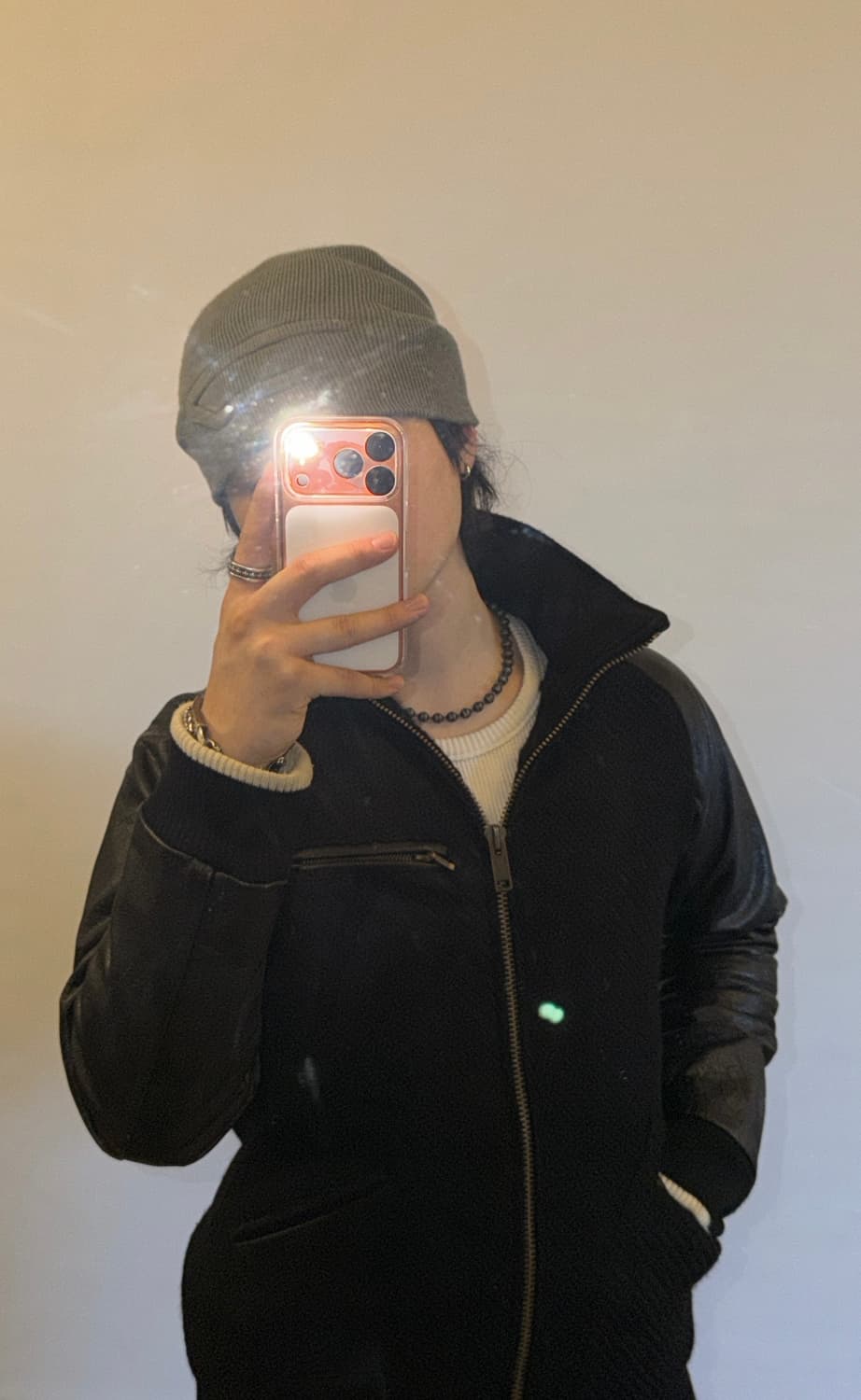 일본 빈티지 울 레더 자켓 상품이미지1