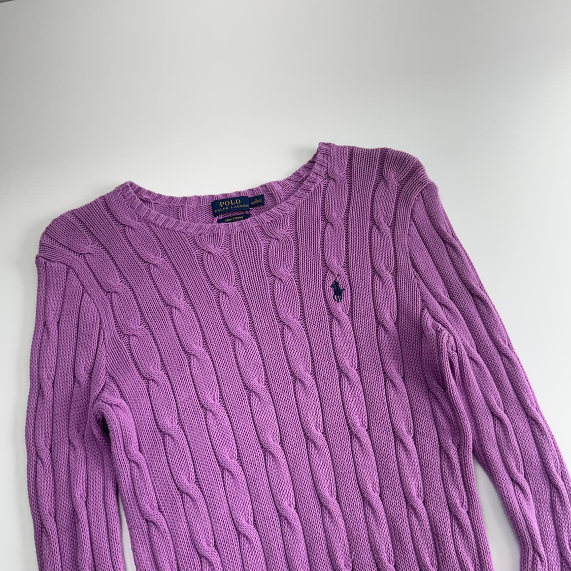 Polo 폴로 네이비 포니 퍼플 케이블 니트 상품이미지4