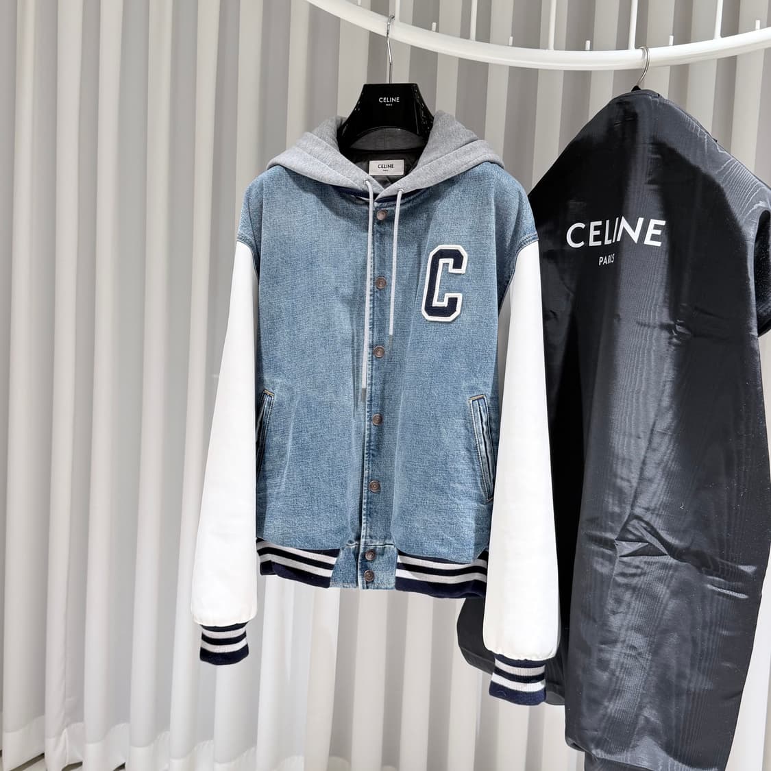 (S+/L) / 셀린느 피스모 워시 데님 루즈 테디 자켓 상품이미지2