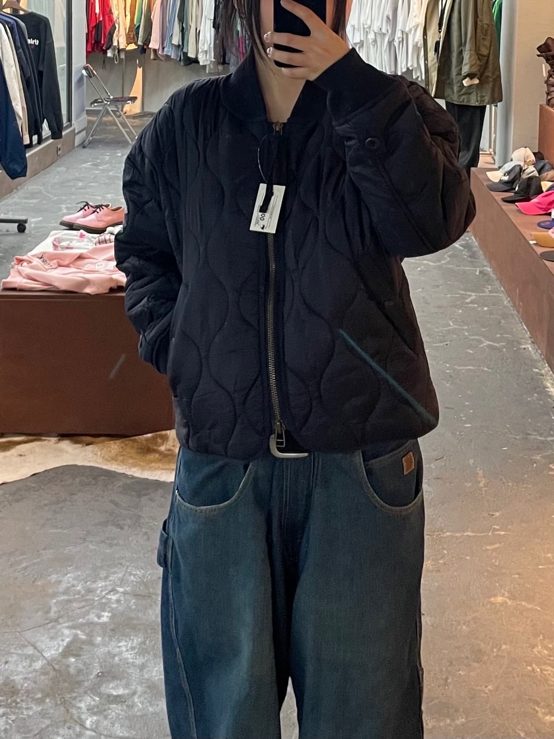 라퍼지스토어 네이비 숏 퀄팅 자켓 H1845 상품이미지1