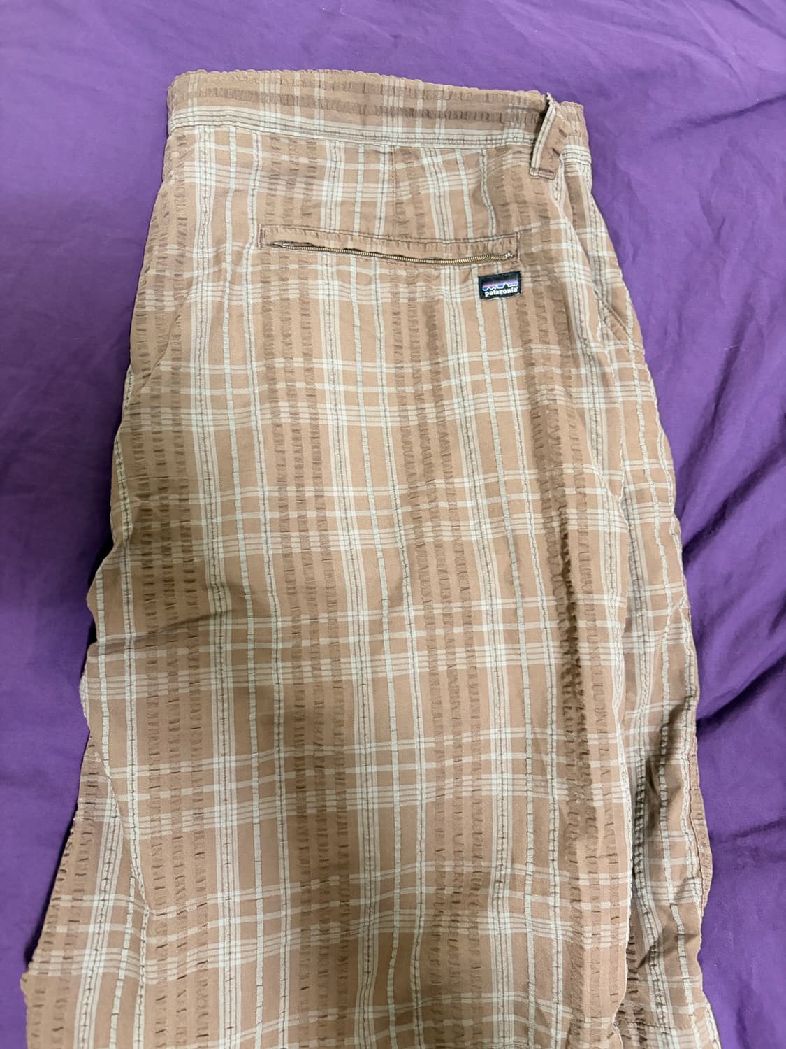 파타고니아 시어서커 체크 반바지 브라운 36 상품이미지2