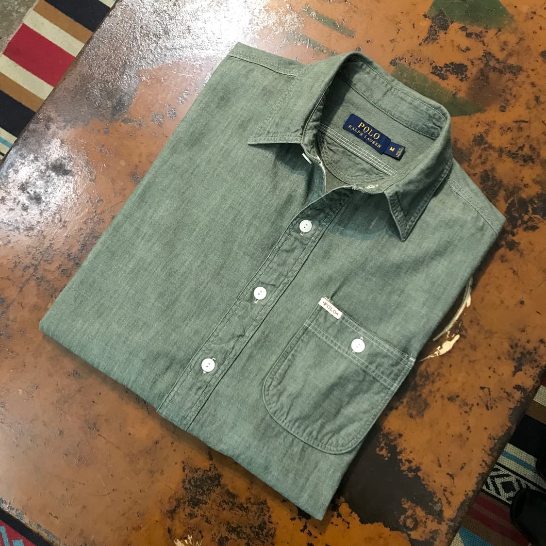 폴로랄프로렌 원포켓 카키 코튼 셔츠 남성 102 105 여성 프리사이즈 상품이미지1