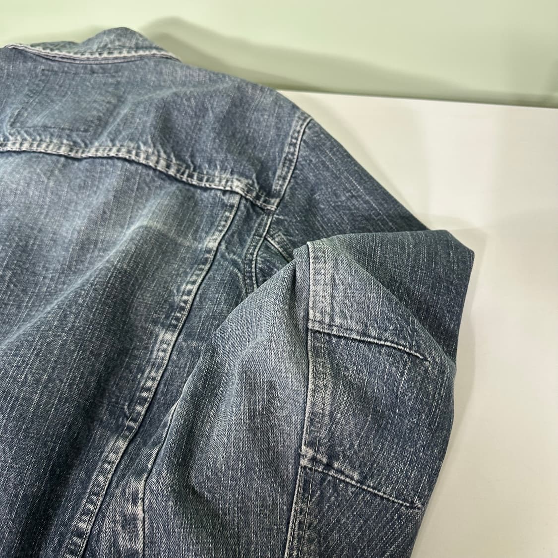 L 임포리오USA 빈티지워시드 투포켓 크롭 데님자켓 상품이미지6