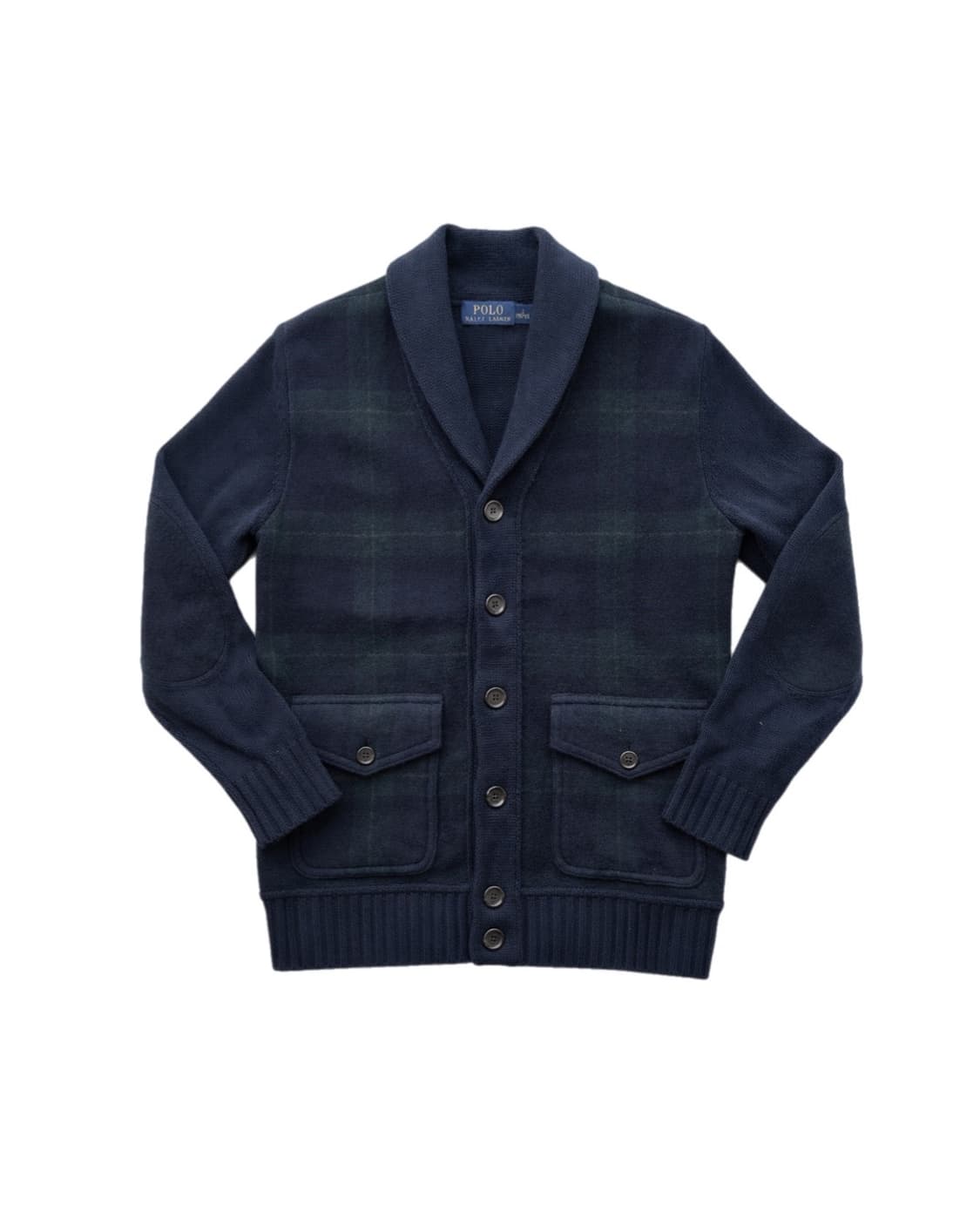 폴로 블랙와치 숄카라 가디건 상품이미지1