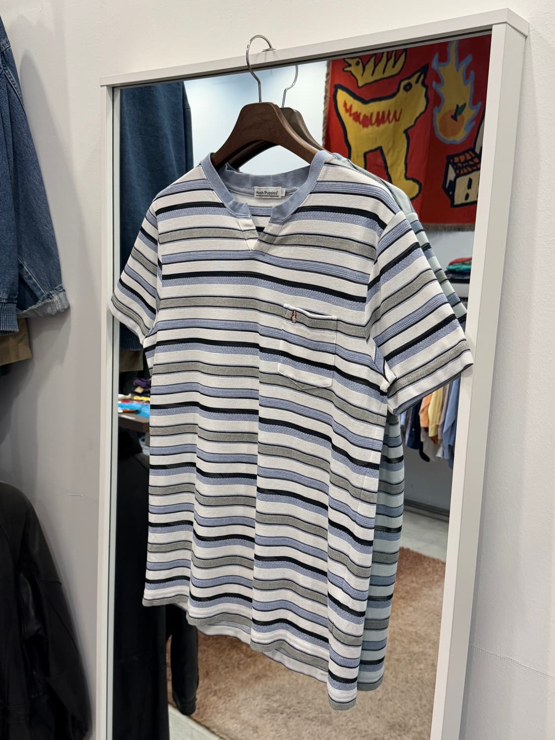 Hush Puppies 빈티지 매쉬 포켓 티셔츠 상품이미지1