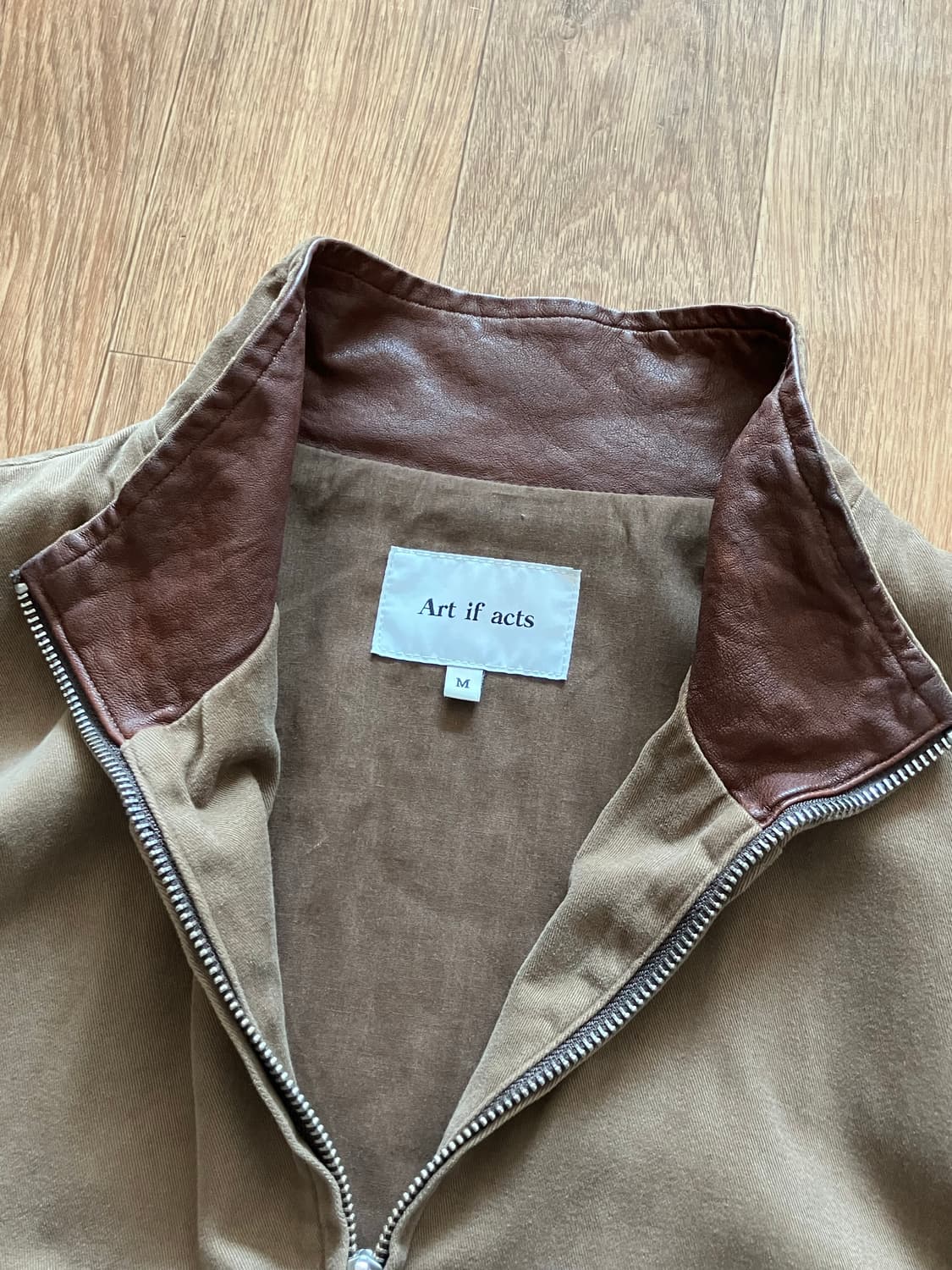 Art if acts (아트이프액츠) 가죽 카라 코튼 자켓 상품이미지2