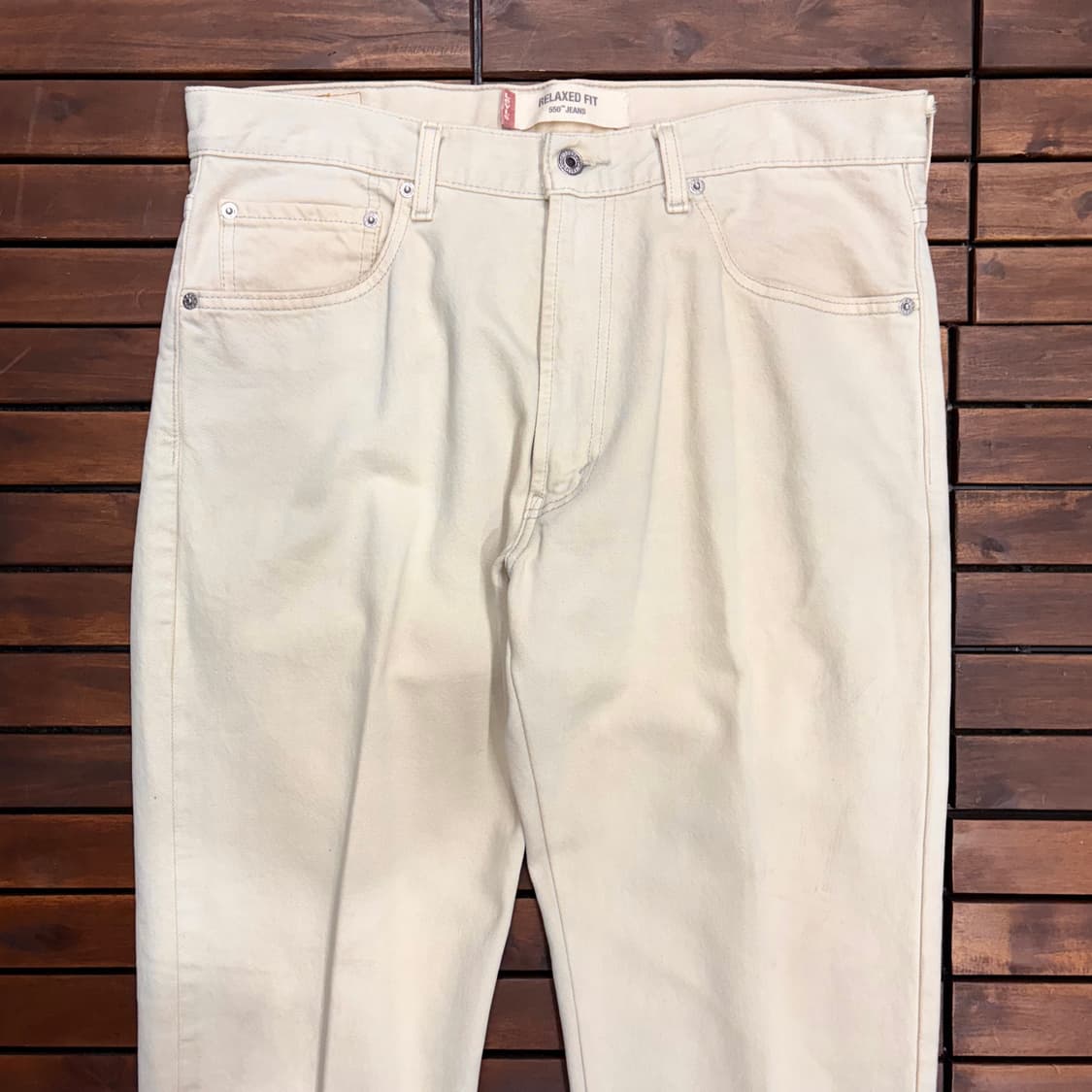 (34) 리바이스 550 릴렉스드 핏 연 베이지 데님 팬츠 상품이미지2
