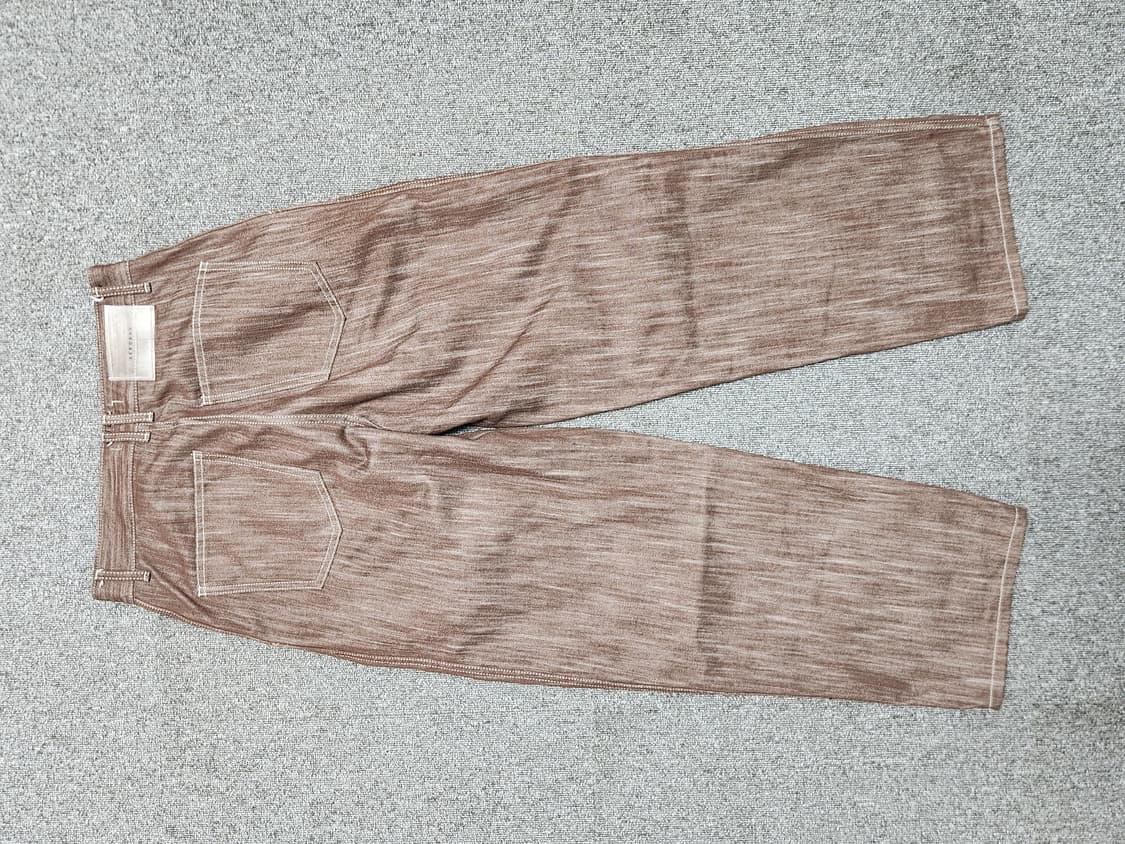 제로 데님 투턱 버티컬 팬츠 브라운 상품이미지3