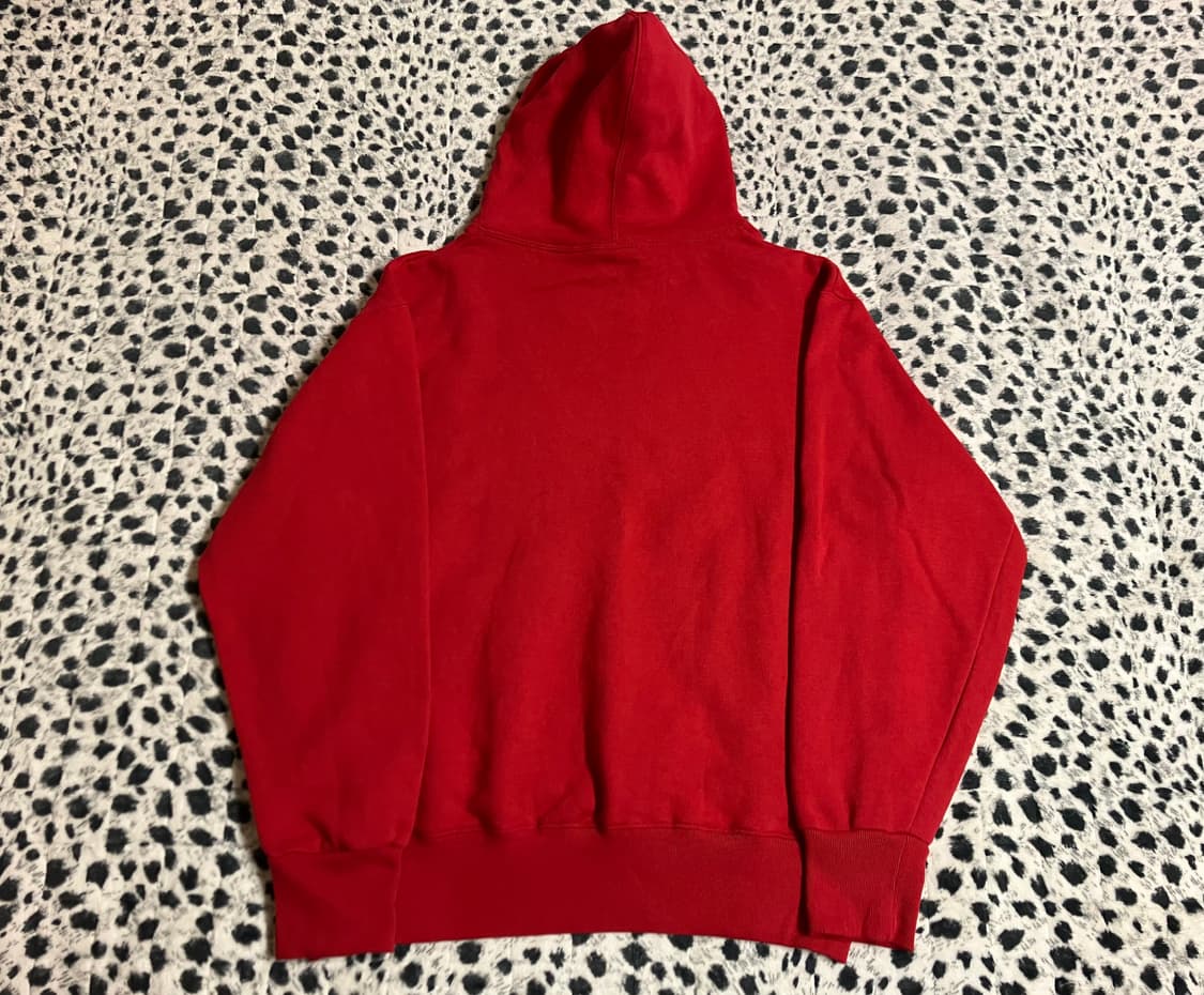 빈티지 USA 90s Stussy 스투시 레드 무지 후드 XL  상품이미지4