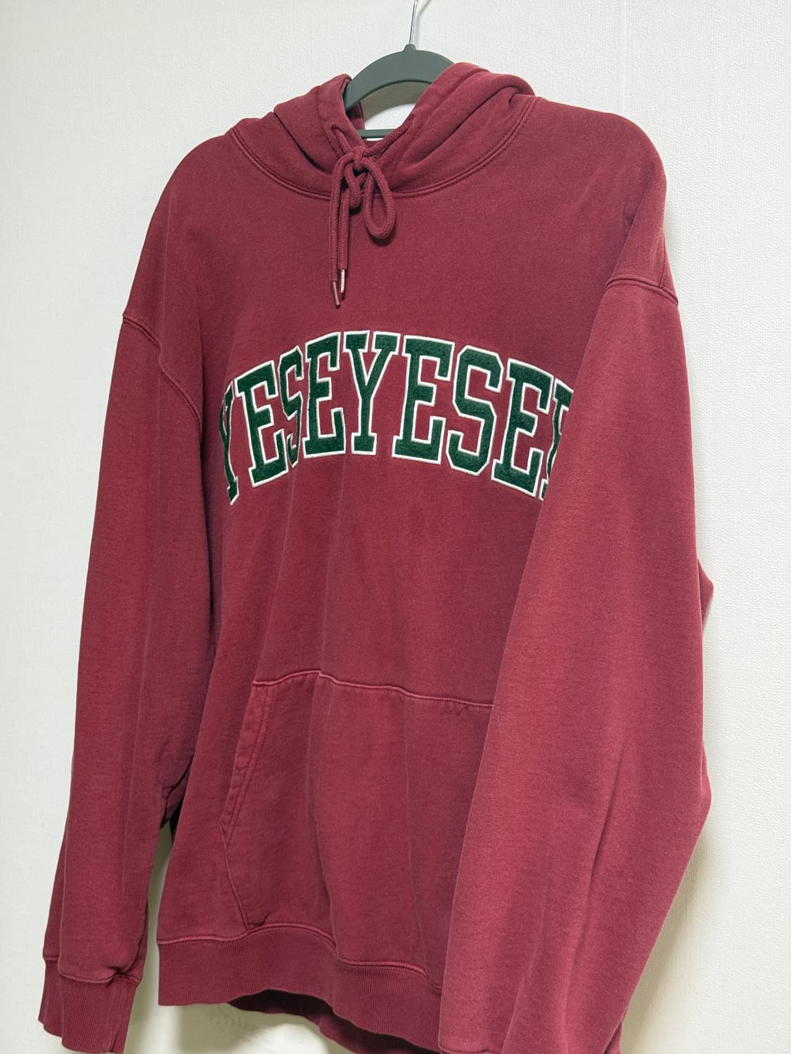 [XL] 예스아이씨 버건디 후드티 상품이미지4