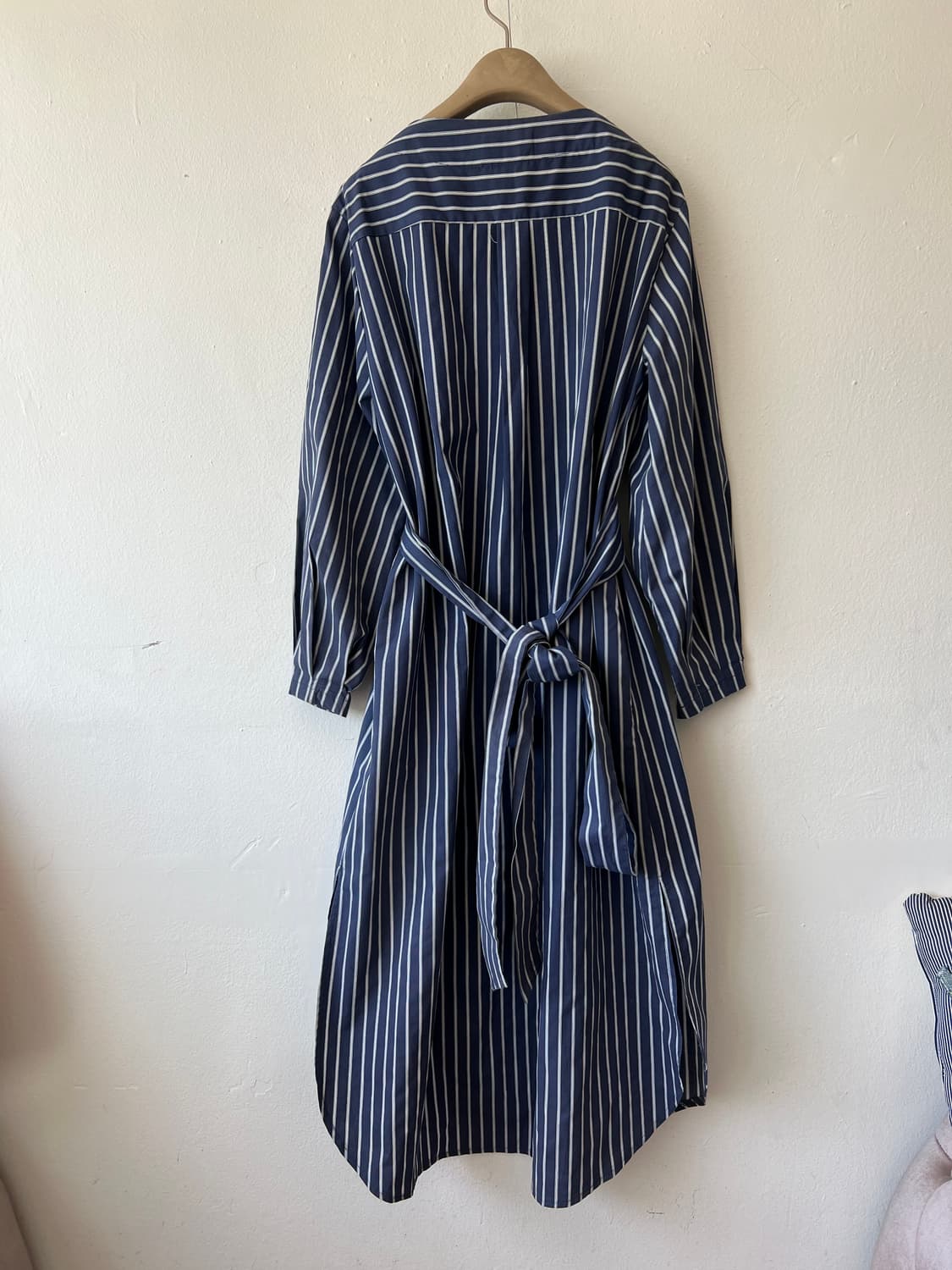 쇼핑몰 WARM 여성 네이비 스트라이프 코튼원피스 롱원피스 상품이미지3