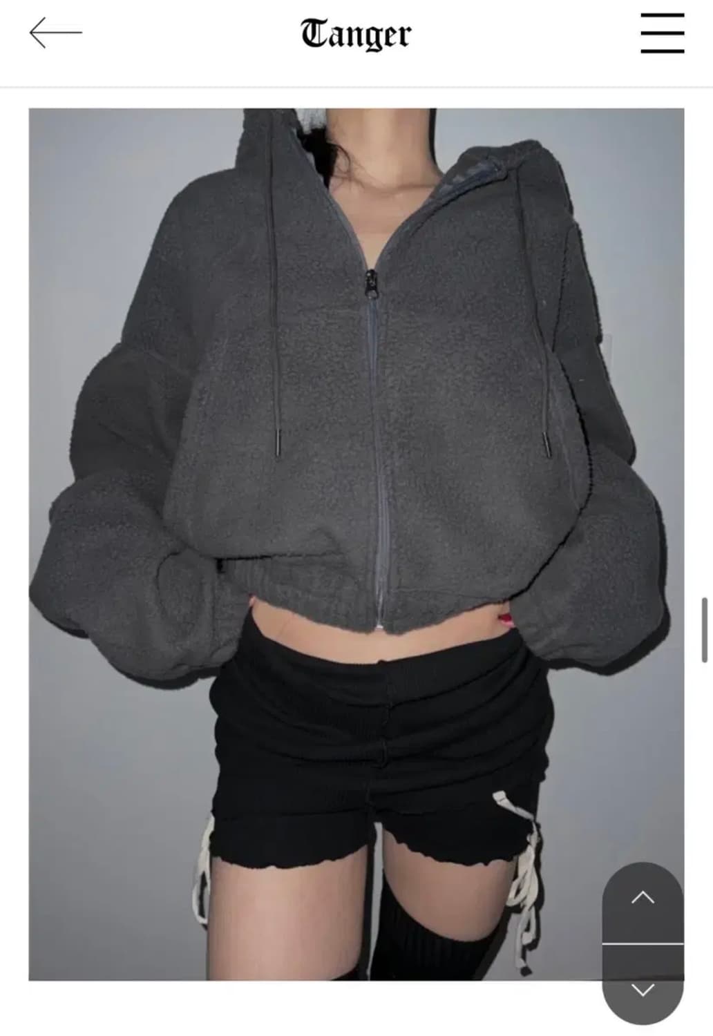 Tanger 크롭 후리스 핑크,그레이 상품이미지1