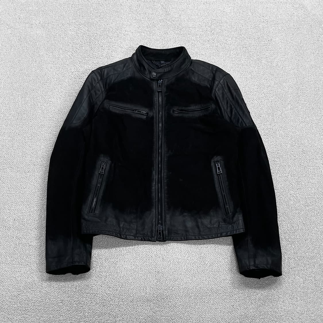 벨스타프 Belstaff 라이더 워시드 가죽 자켓 블랙 상품이미지1