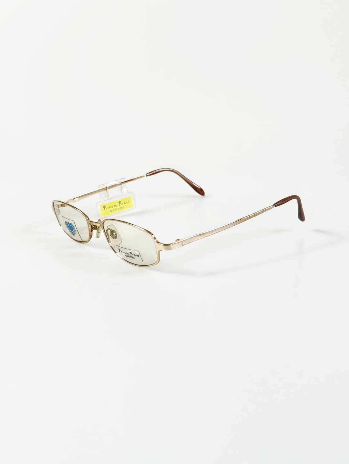 90s PRIVATE BRAND 골드 슬림 스퀘어 메탈 빈티지 안경 상품이미지3