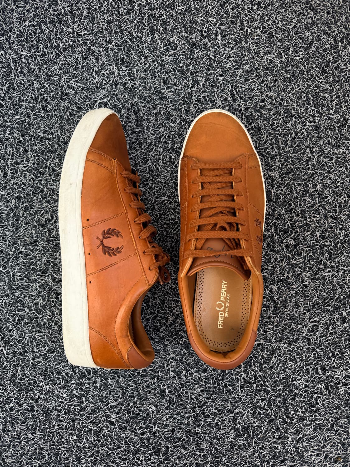 프레드 페리 브라운 가죽 스니커즈 270mm 상품이미지3