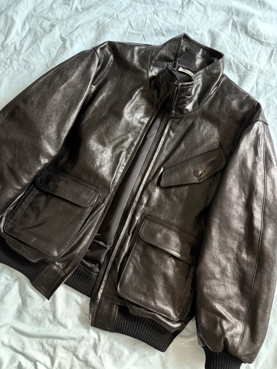 오라리 레더 블루종 상품이미지1