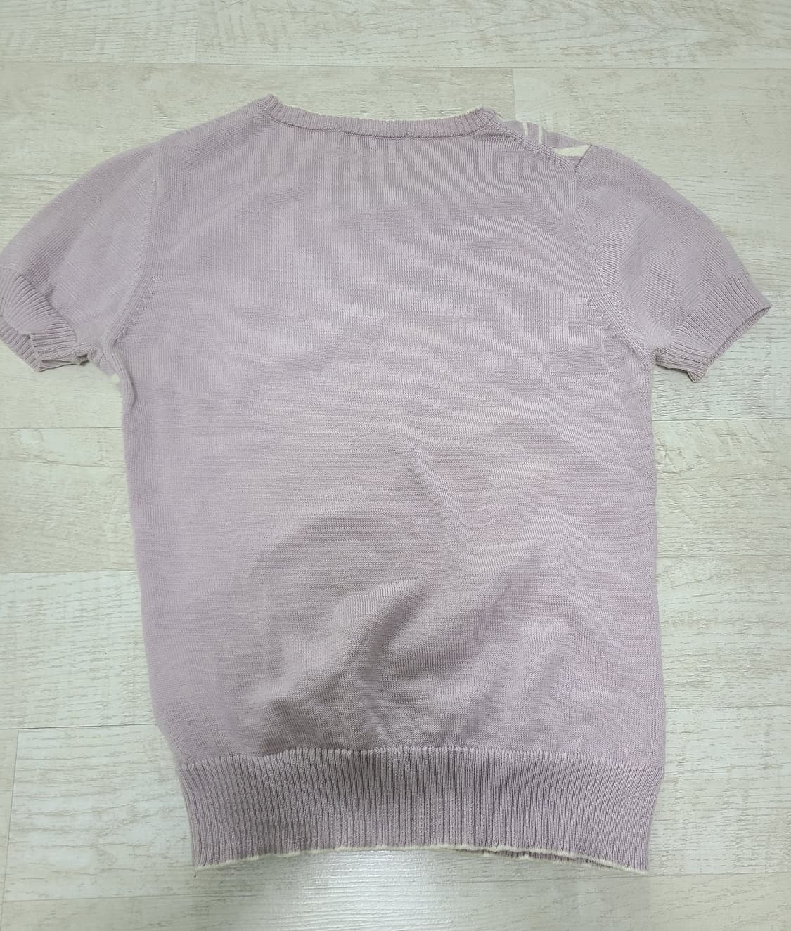 연보라 반소매 니트 티셔츠  상품이미지2