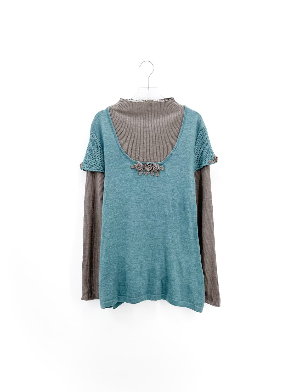 빈티지 울 블렌드 레이어드 니트 상품이미지4