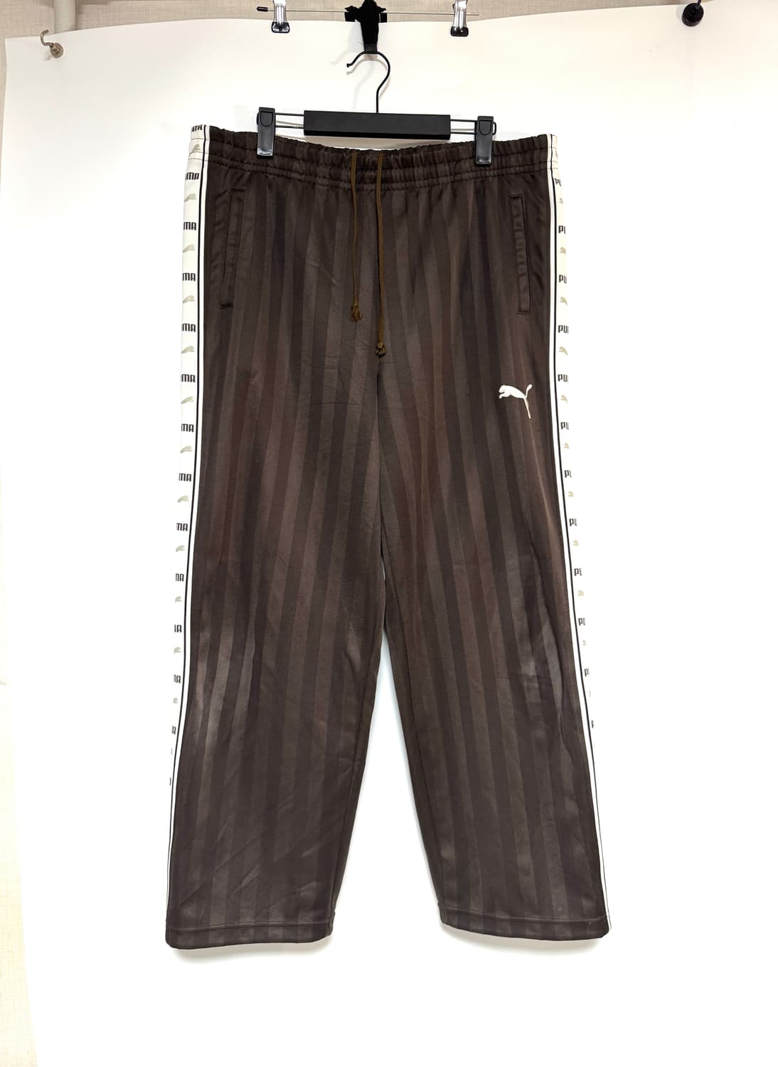 일본 푸마 와이드 브라운 트랙 팬츠 (허리 36-32) 상품이미지1