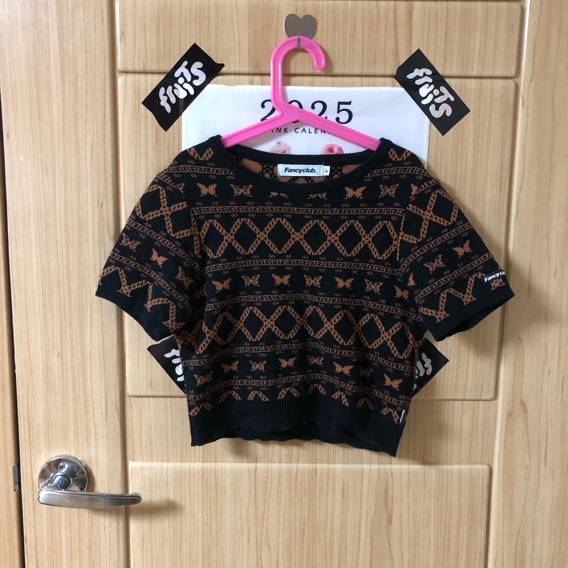 팬시클럽 크롭 반팔 니트 🫔  상품이미지7