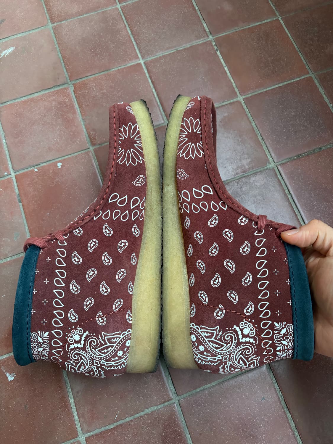 클락스 왈라비 부츠 페이즐리 레드 UK8.5 상품이미지7