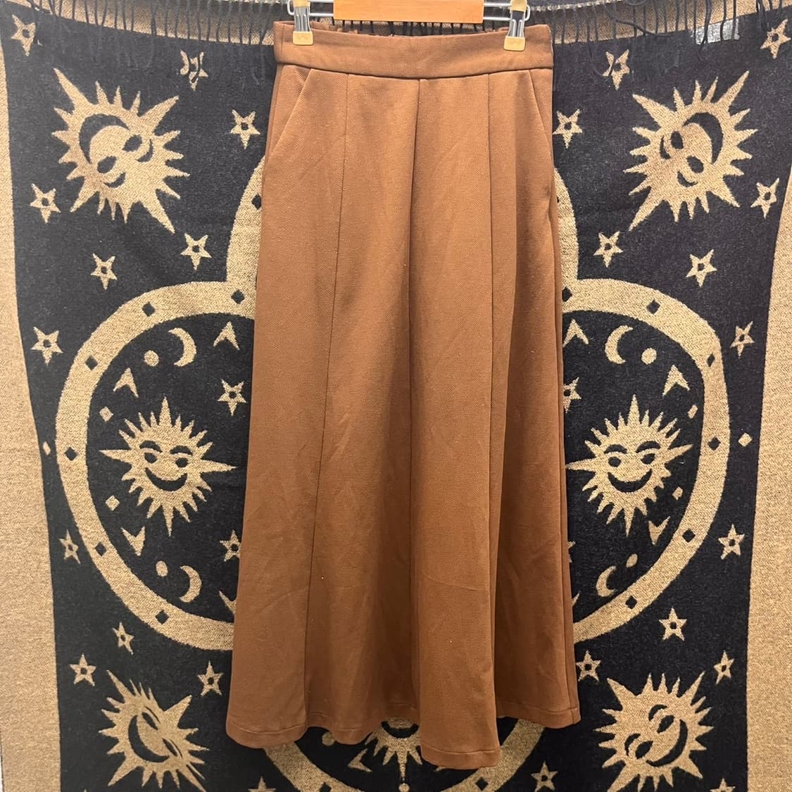 빈티지 베이직 모리 초코브라운 머메이드 플레어 롱스커트 K0013 상품이미지3