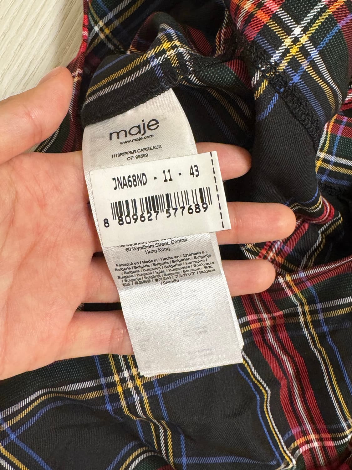 maje 마쥬 체크 패턴 원피스 (1) 상품이미지6