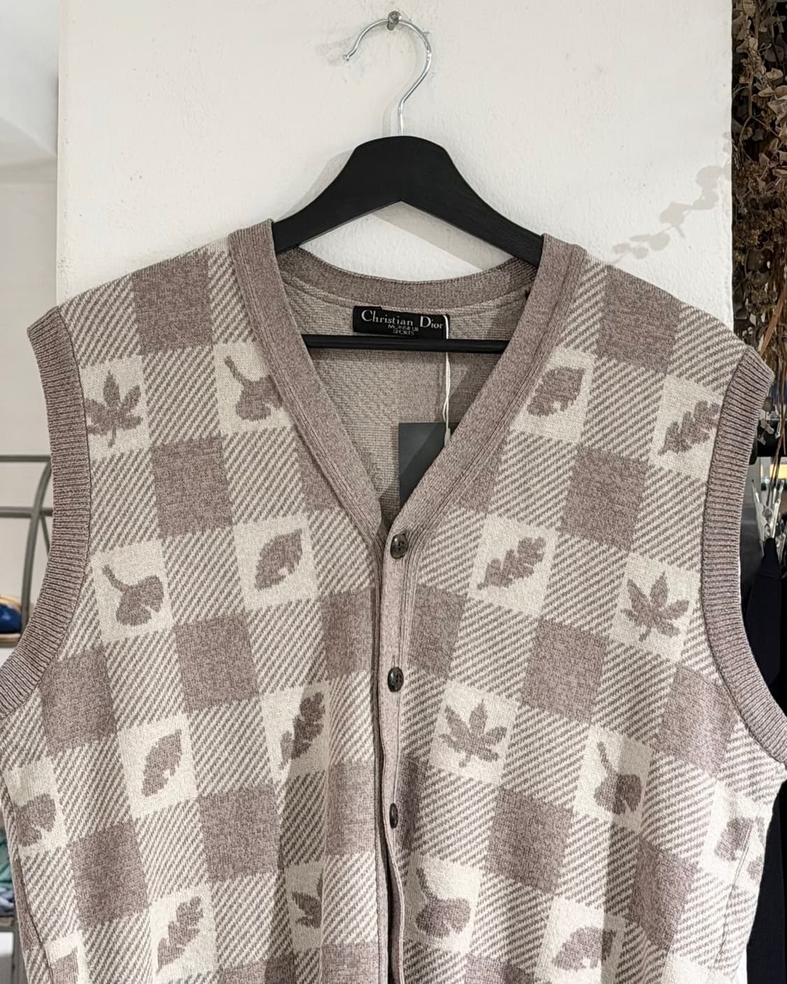 크리스찬 디올 무슈 스포츠 밀크브라운 패턴 니트 베스트 상품이미지4