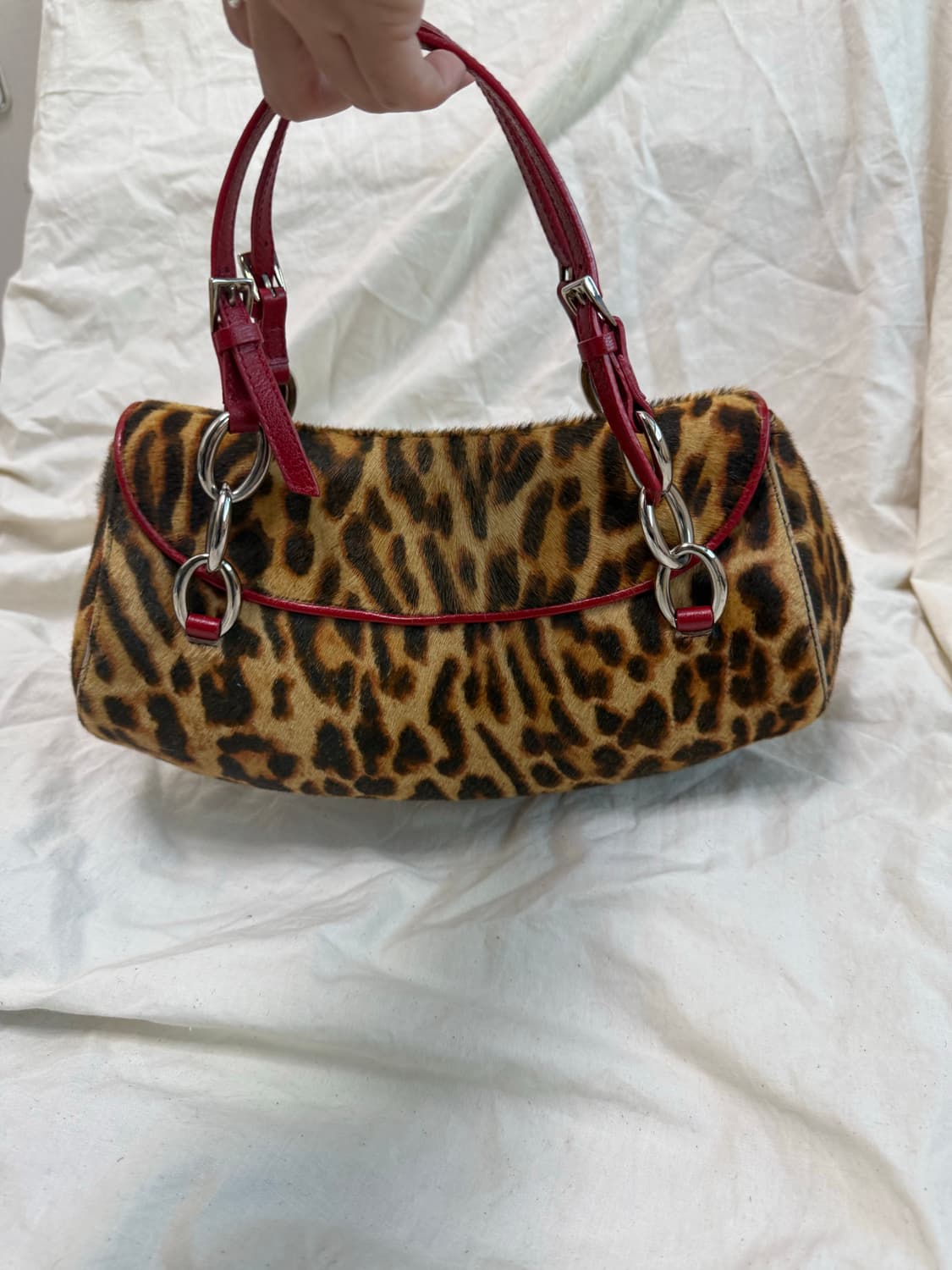 Rare] 디올 정품 호피 송치 가방 스칸디백. 갸루 상품이미지3