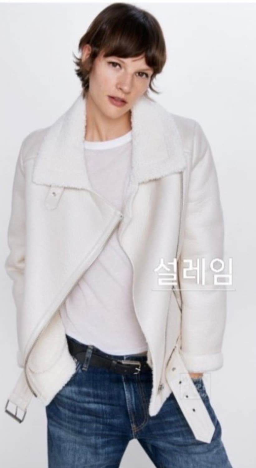 자라 더블 페이스드 아이보리 무스탕 상품이미지2