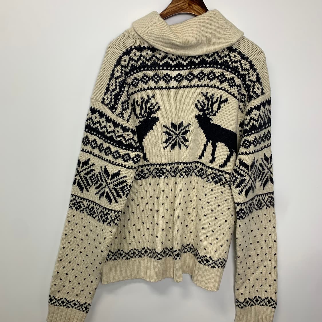 폴로 랄프로렌 아이보리 노르딕 숄카라 니트 상품이미지3