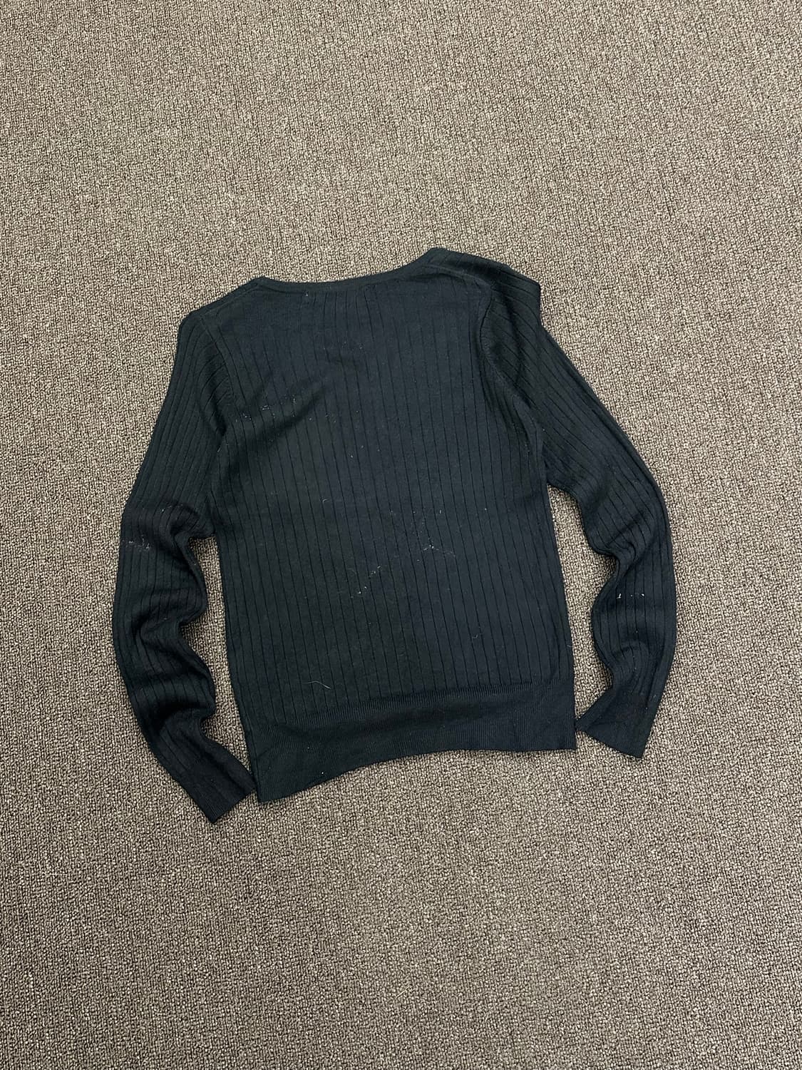 OS)Japanese vintage 여성 v넥 버튼 골지 롱슬리브 상품이미지5