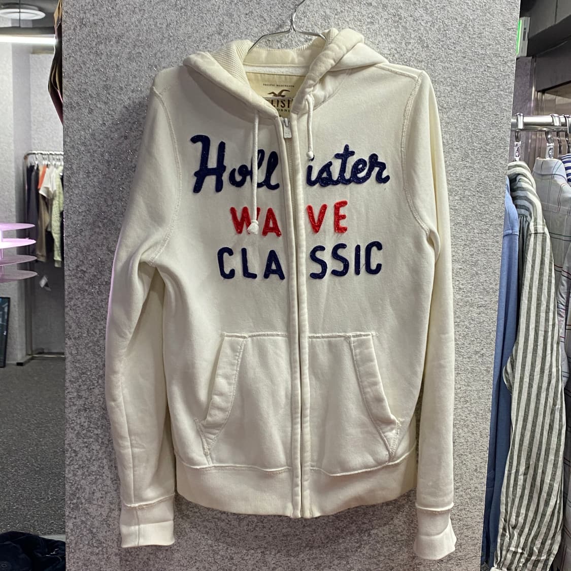 홀리스터 빅로고 웨이브 클래식 화이트 후드집업 B4491 상품이미지2