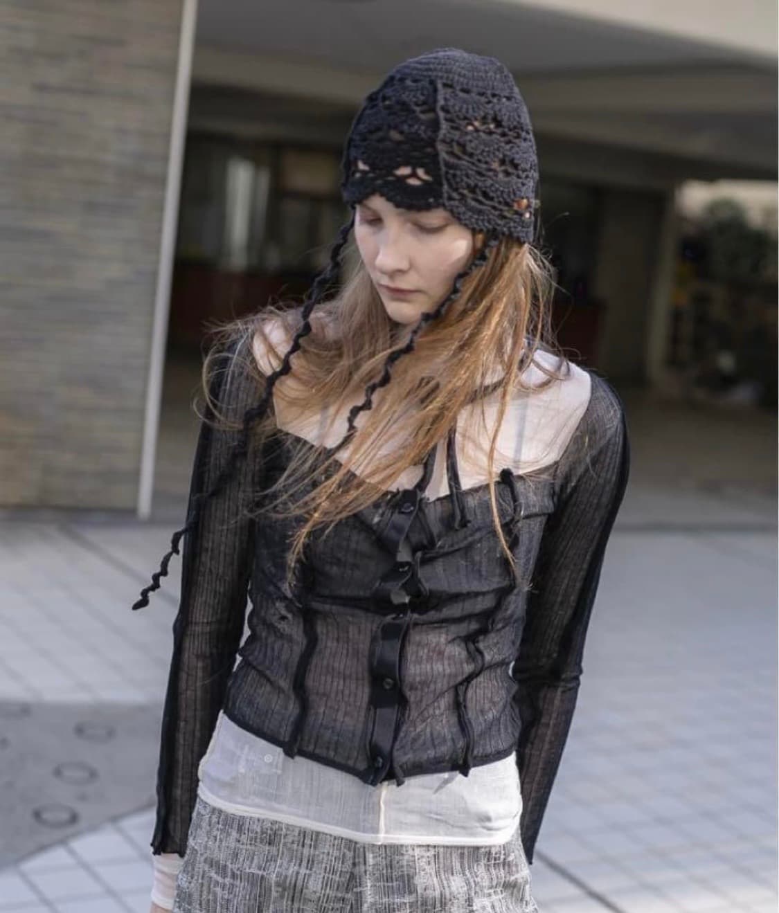 PERVERZE 퍼버즈 크로쉐 헤드드레스 상품이미지1