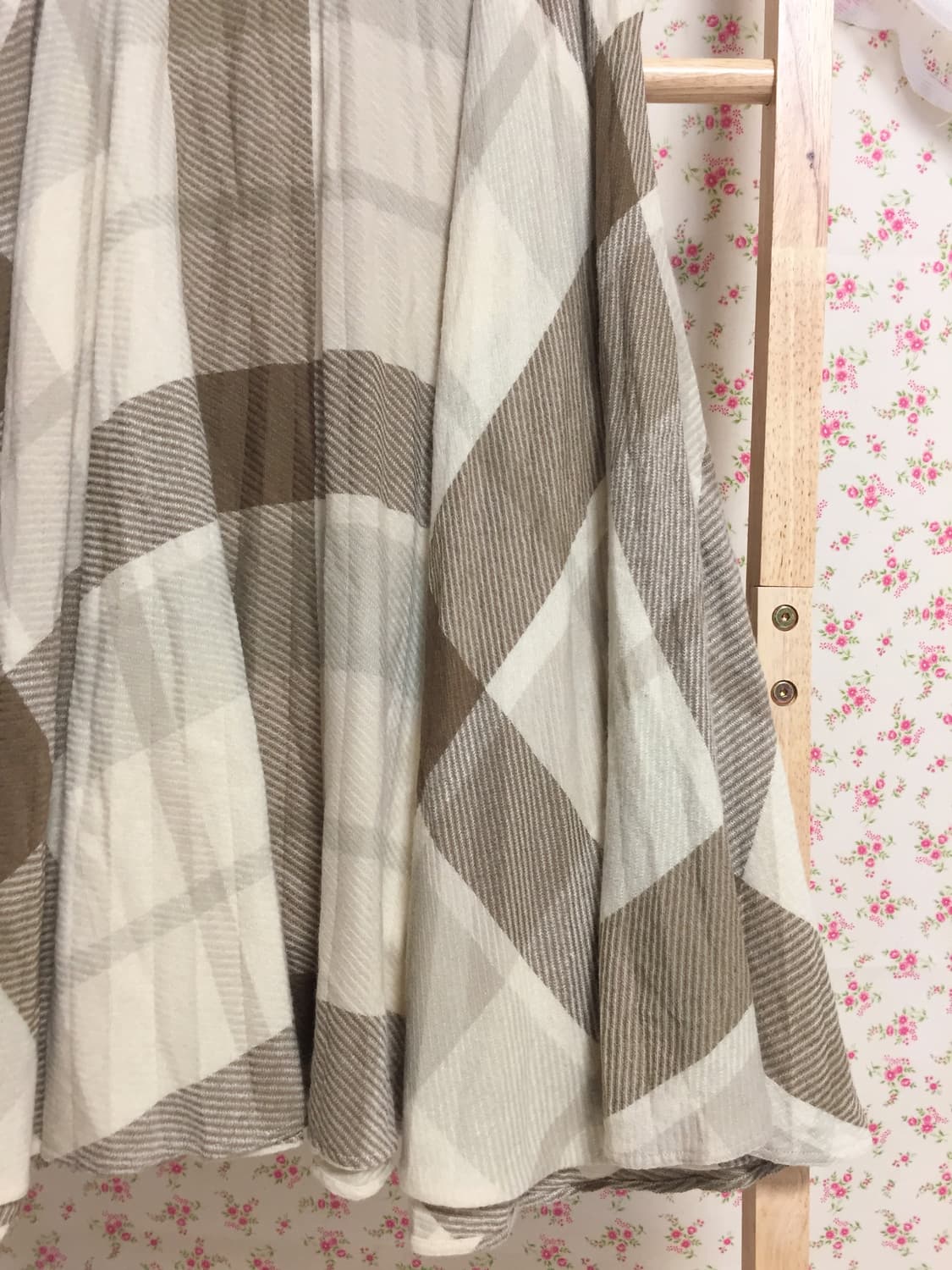 빈티지 모리걸 브라운 체크 스커트 상품이미지4